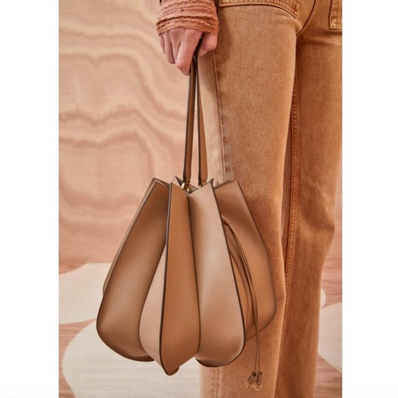 Ulla Johnson Handbags - NWT Ulla Johnson LOTUS Large Shoulder Bag Mica Brown Tan Leather NEW